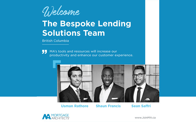 Bespoke Lending Solutions and their co-founders Sean Saffri, Usman Rathore, and Shaun Francis have made the move to MA!